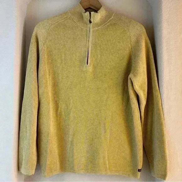 Indigo Palms 1/4 Zip Ribbed Sweater